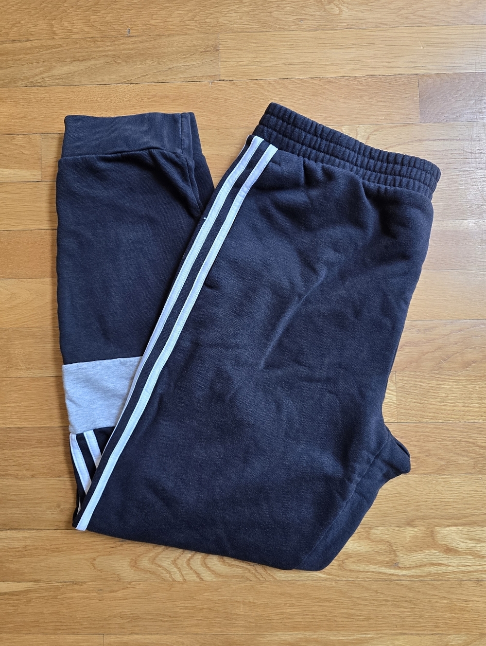 Adidas Men’s Essentials Colorblock Track Pants Grey Black Large